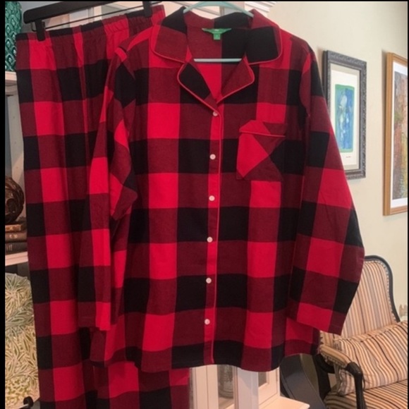 NEW 100% Cotton flannel pajamas 2-pc pants & button top womens plus sz 2X - Picture 2 of 6
